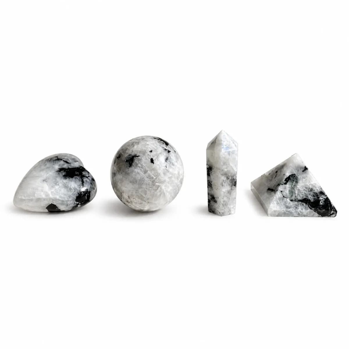 Four Gemstone Shapes - Rainbow Moonstone