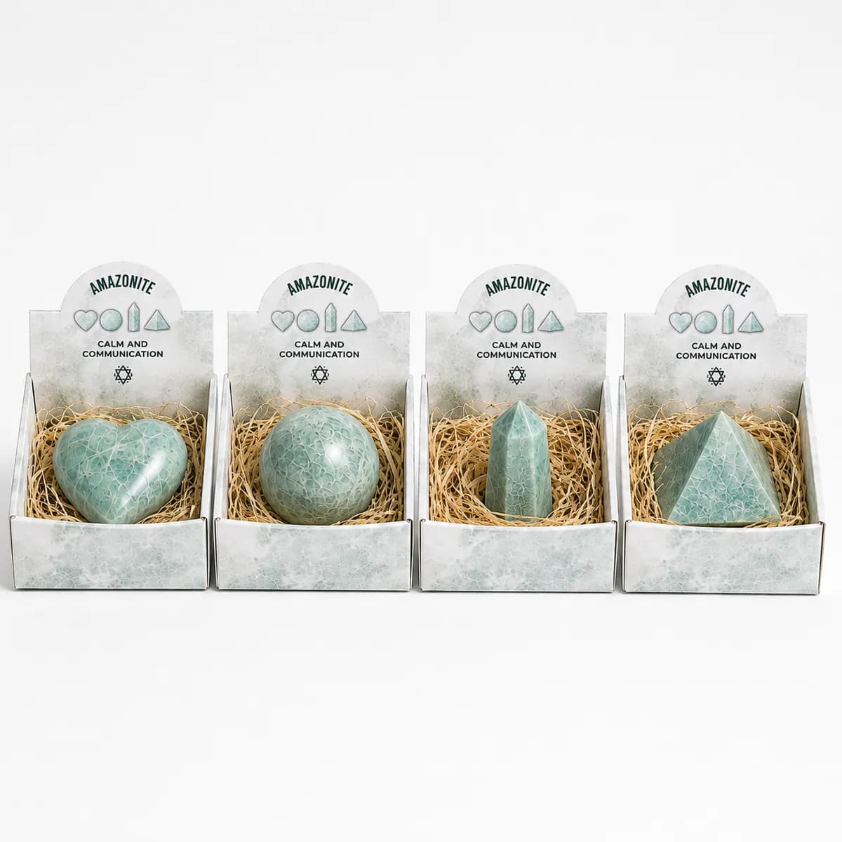 Four Gemstone Shapes - Amazonite