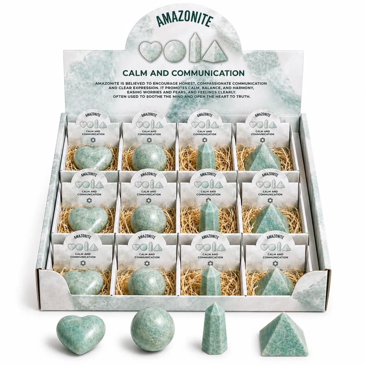 Four Gemstone Shapes - Amazonite
