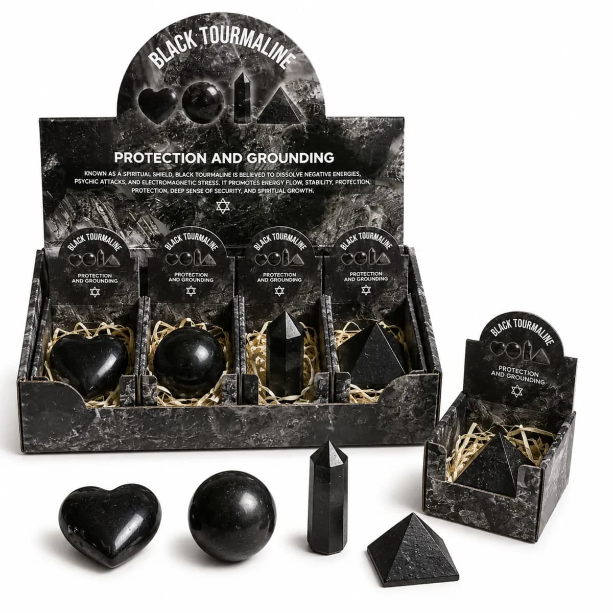 Four Gemstone Shapes - Black Tourmaline