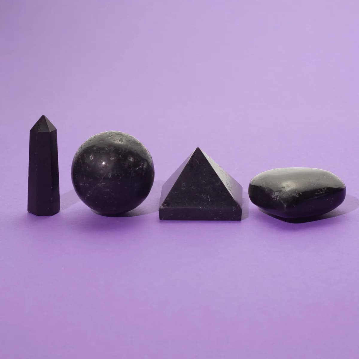 Four Gemstone Shapes - Black Tourmaline