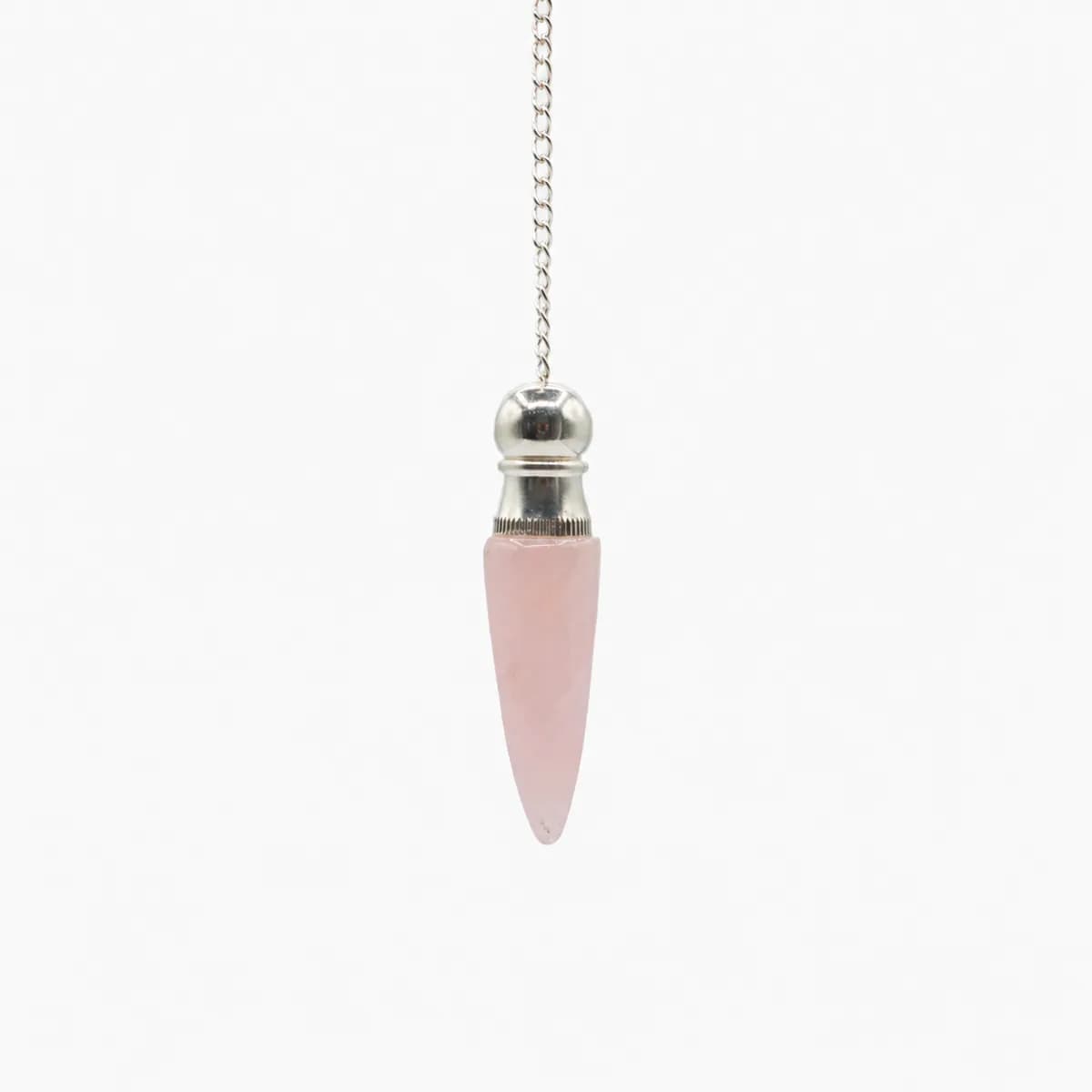 Secret Cavity Discovery of Truth Pendulum - Rose Quartz - Silver Plated