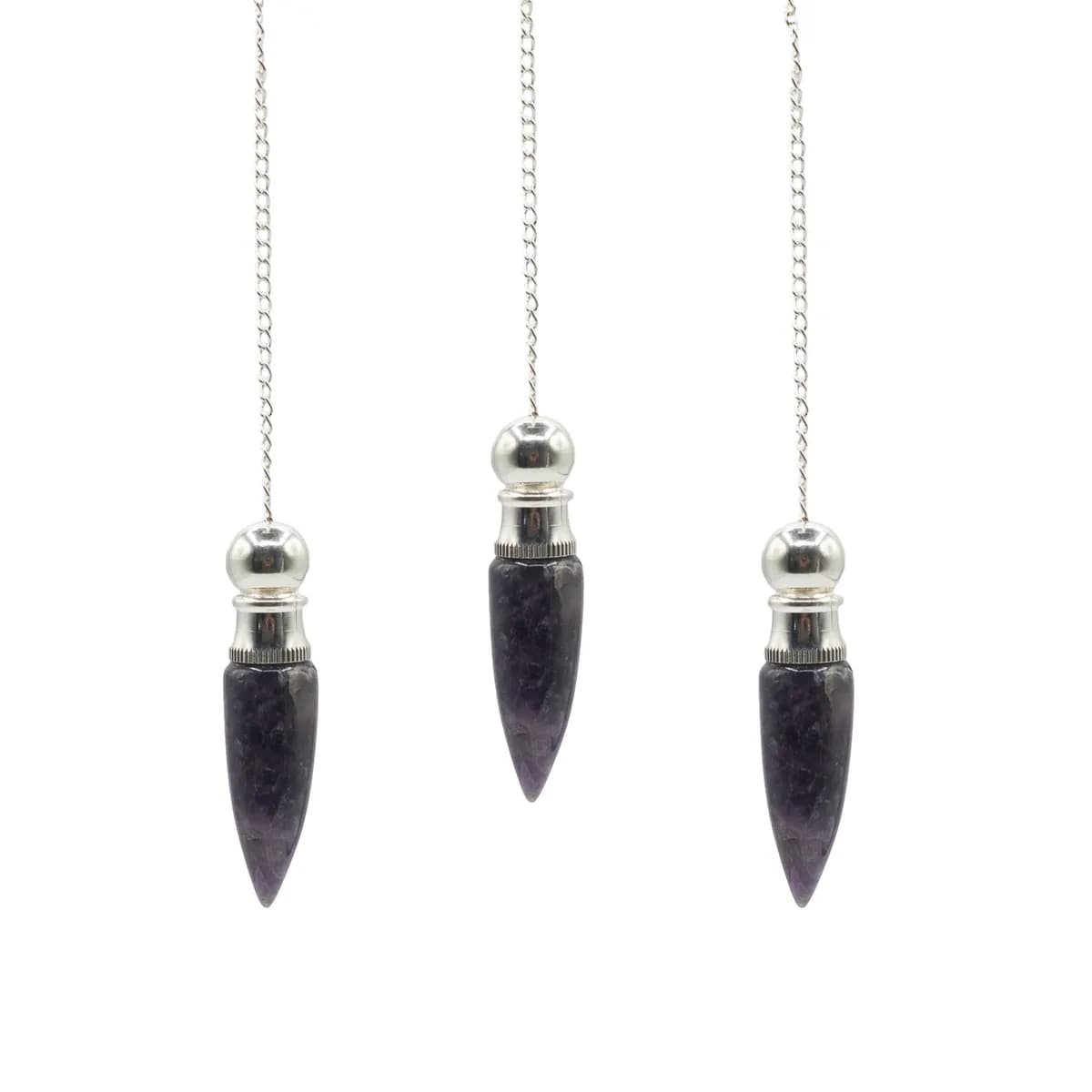 Secret Cavity Discovery of Truth Pendulum - Amethyst - Silver Plated