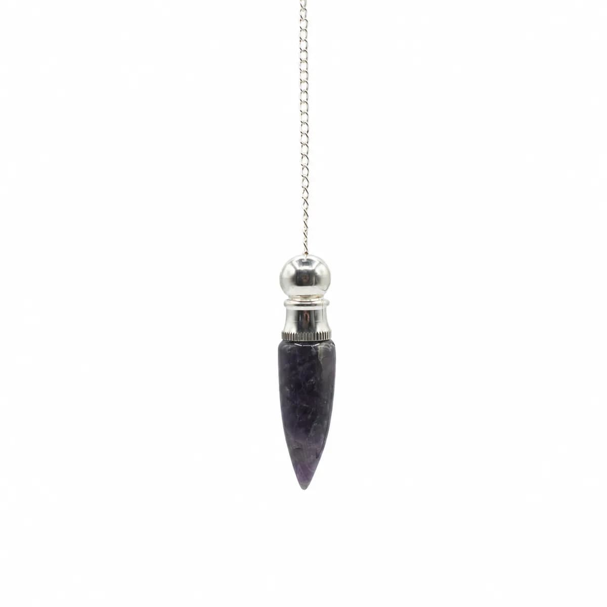 Secret Cavity Discovery of Truth Pendulum - Amethyst - Silver Plated