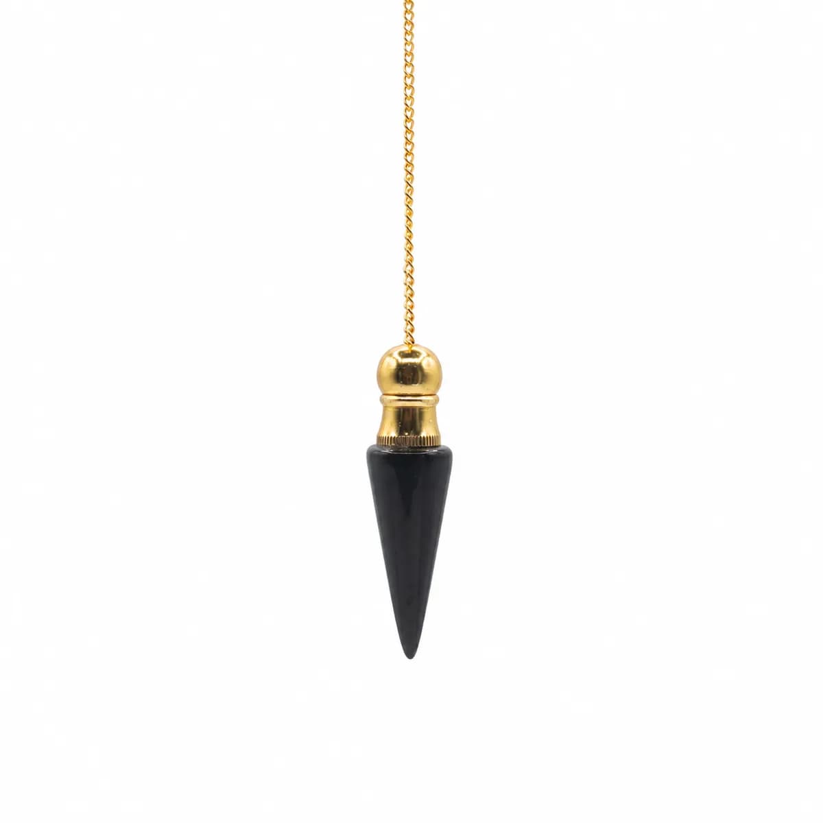 Secret Cavity Discovery of Truth Pendulum - Black Agate - Gold Plated
