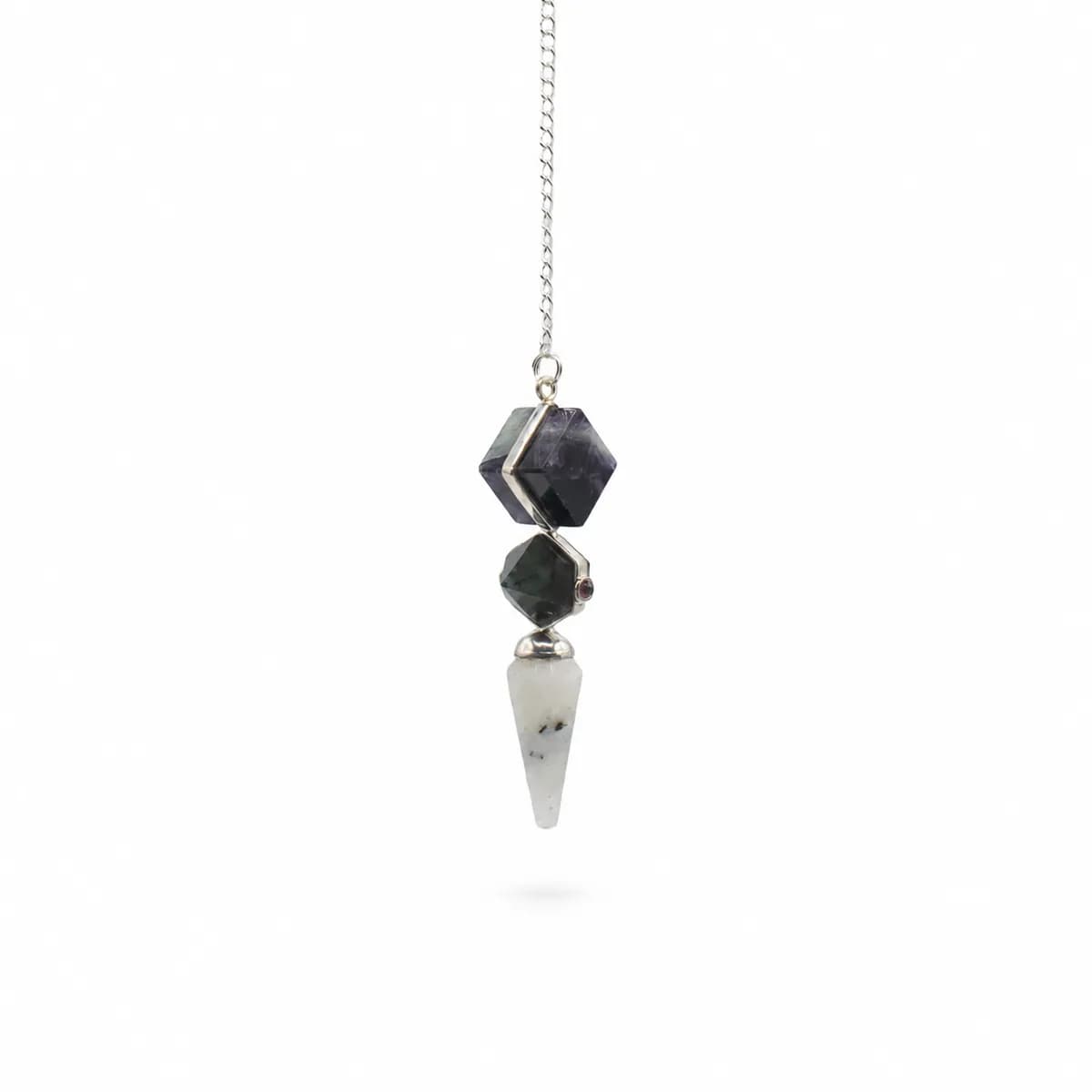 Psychic Gateway Edition - Three Piece Pendulum - Multi Fluorite - Labradorite - Rainbow Moonstone