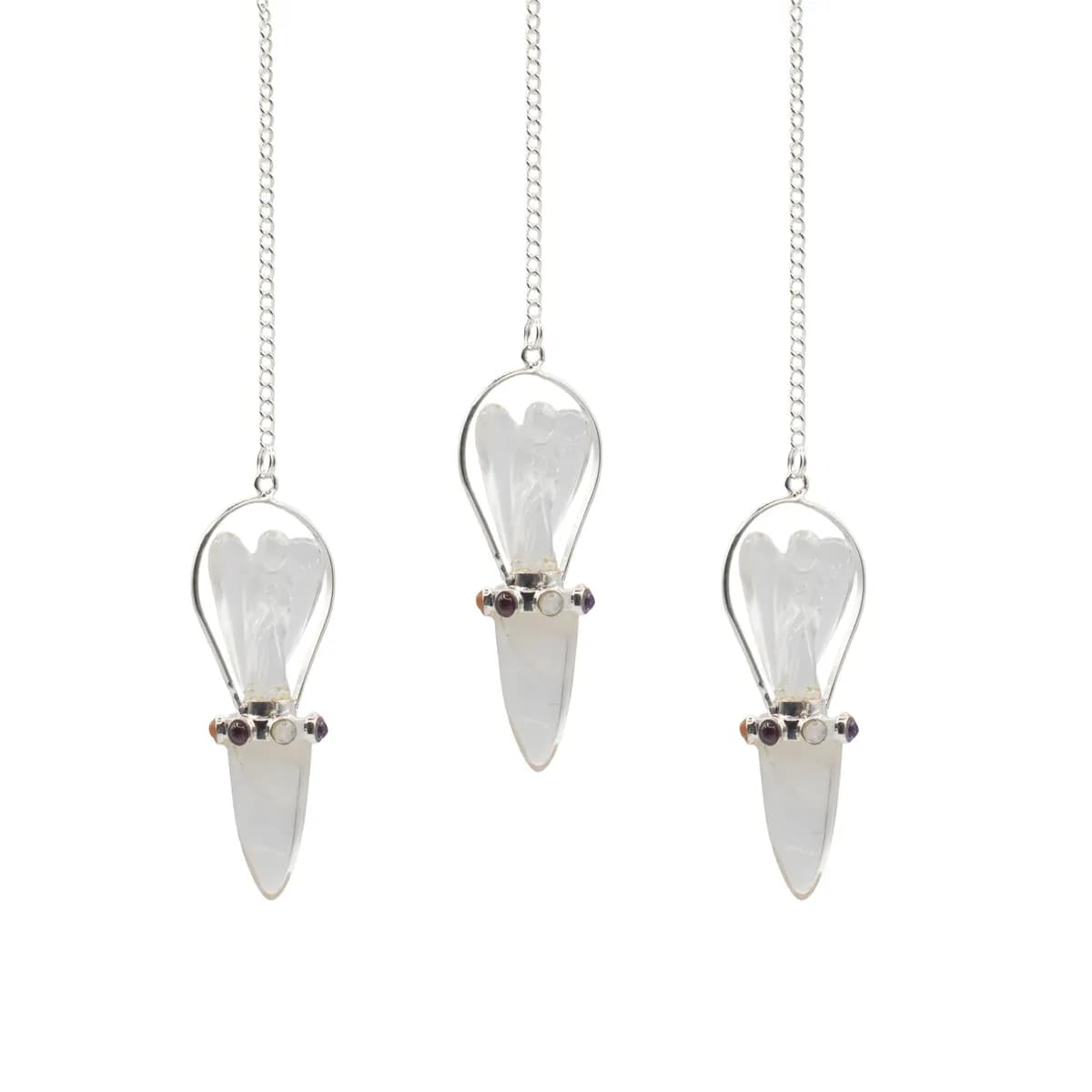 Celestial Guide - Two Piece Angel Pendulum - Chakra Band - Clear Quartz