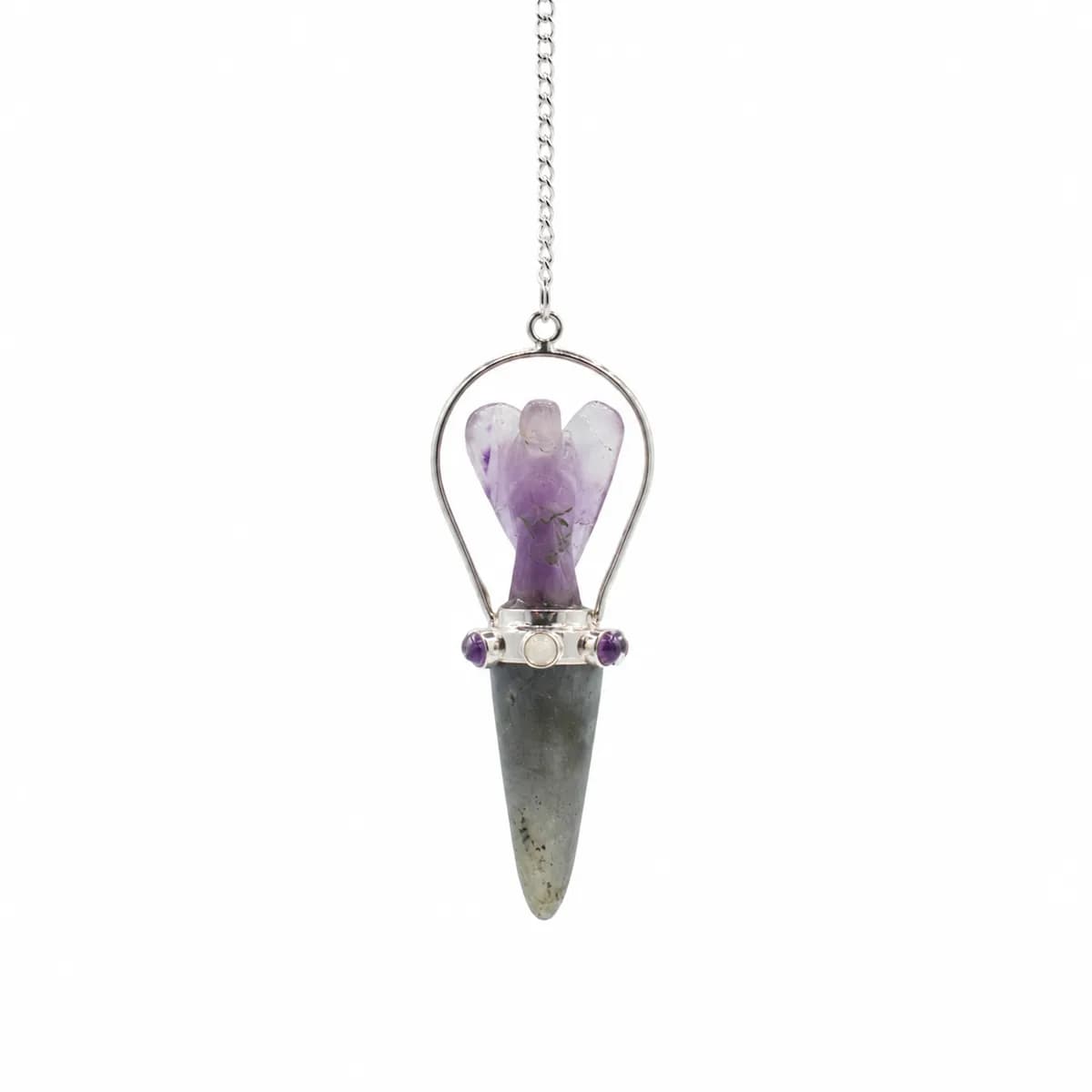 Veilwalker - Two Piece Angel Pendulum - Chakra Band - Labradorite & Amethyst