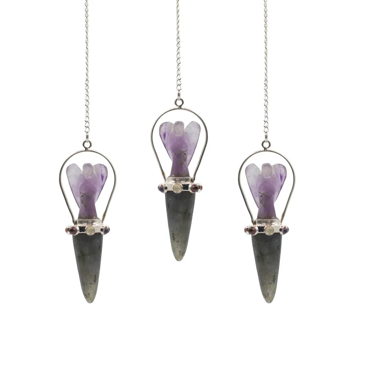 Veilwalker - Two Piece Angel Pendulum - Chakra Band - Labradorite & Amethyst