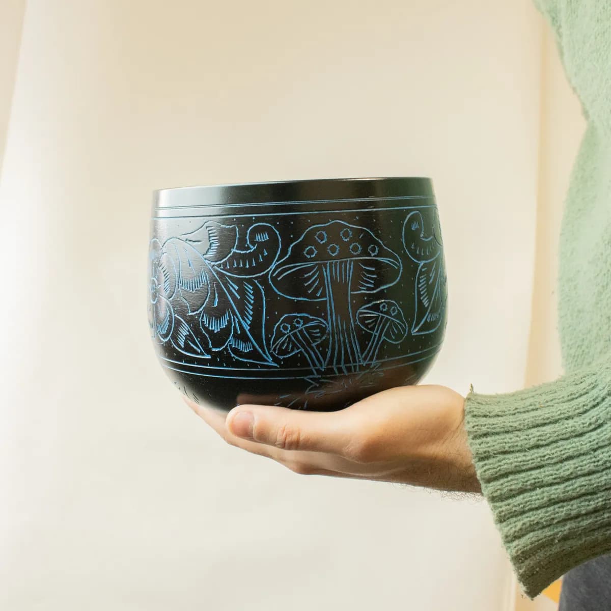 Cauldron Singing Bowl - Magic Mushroom - Blue (15cm)