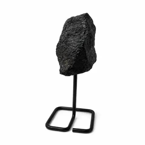 Mineral Specimen on Metal Stand - Black Tourmaline