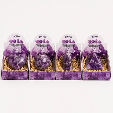 Four Gemstone Shapes - Amethyst