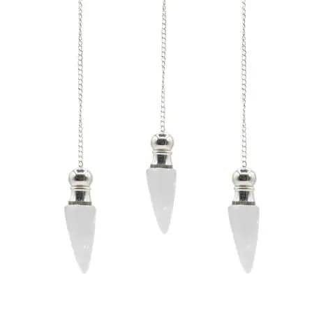 Secret Cavity Discovery of Truth Pendulum - Clear Quartz - Silver Plated