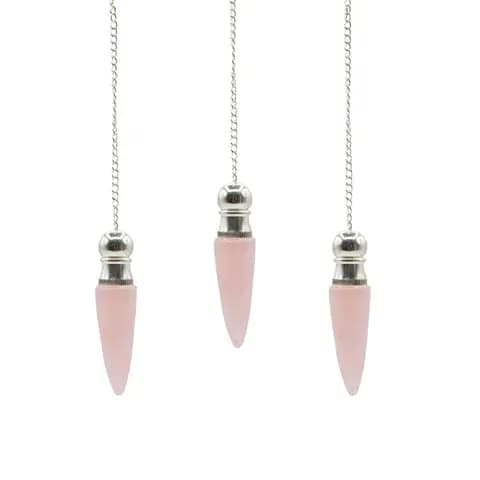 Secret Cavity Discovery of Truth Pendulum - Rose Quartz - Silver Plated