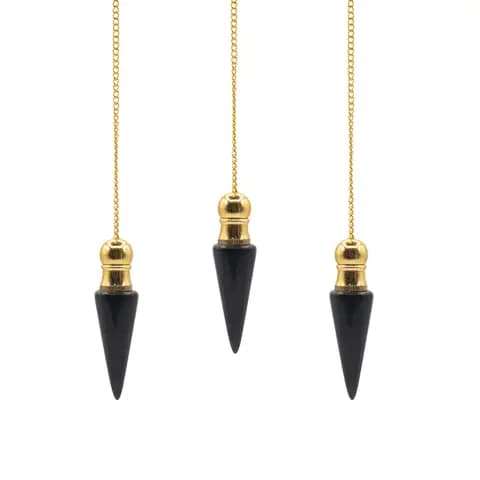 Secret Cavity Discovery of Truth Pendulum - Black Agate - Gold Plated