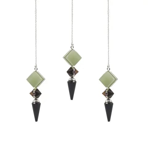 Builder of Realms - Three Piece Pendulum - Black Agate - Green Aventurine - Tiger Eye