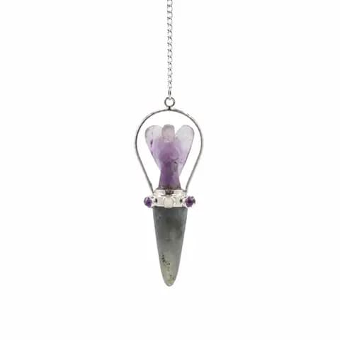 Veilwalker - Two Piece Angel Pendulum - Chakra Band - Labradorite & Amethyst