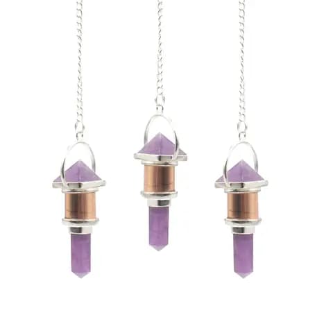 The Violet Engine- Combo Piece Copper Pendulum -  Amethyst