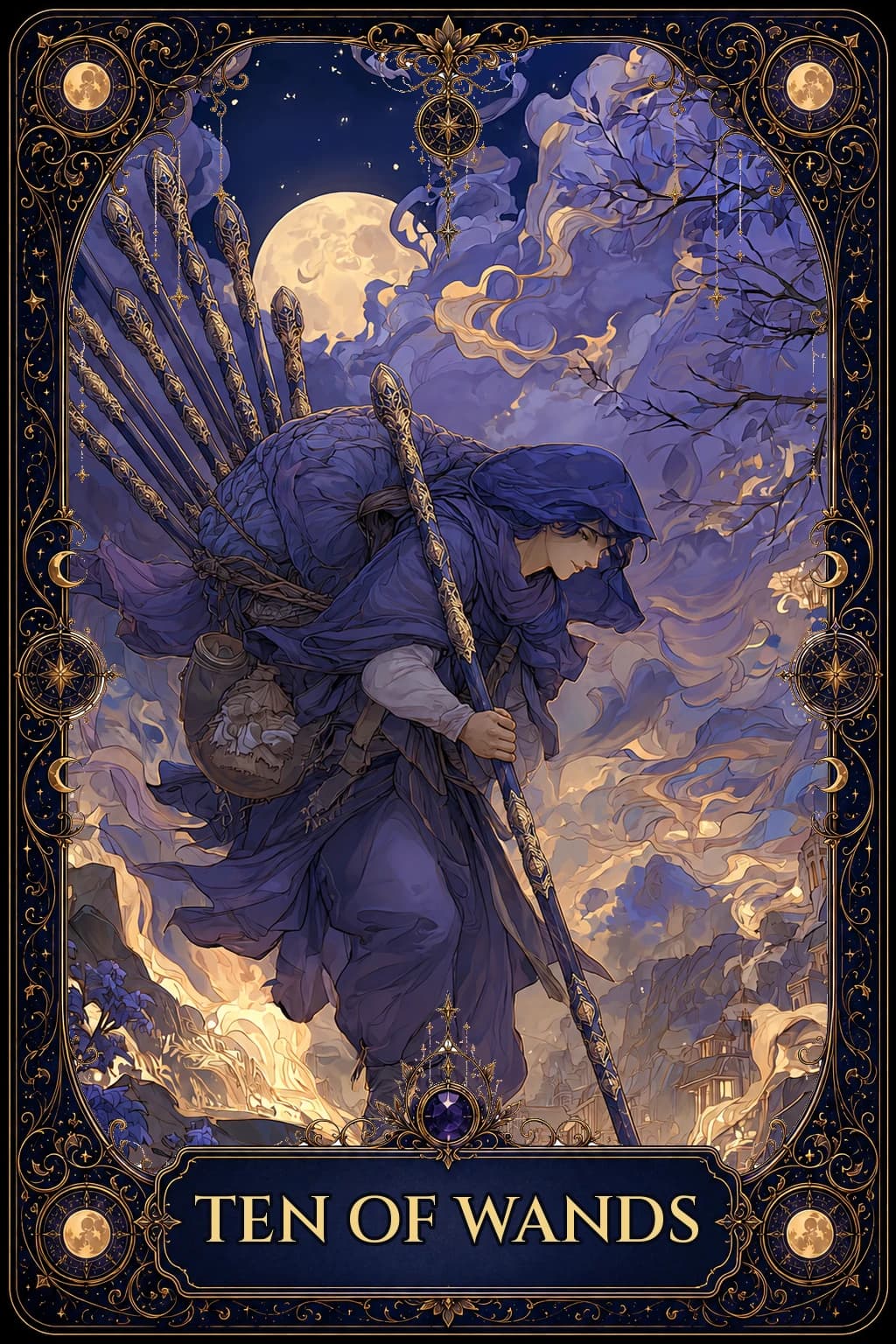 Ten of Wands, Arcana Noctis base deck